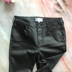 Kendall & Kylie Waxed Black High Rise Skinny Jeans